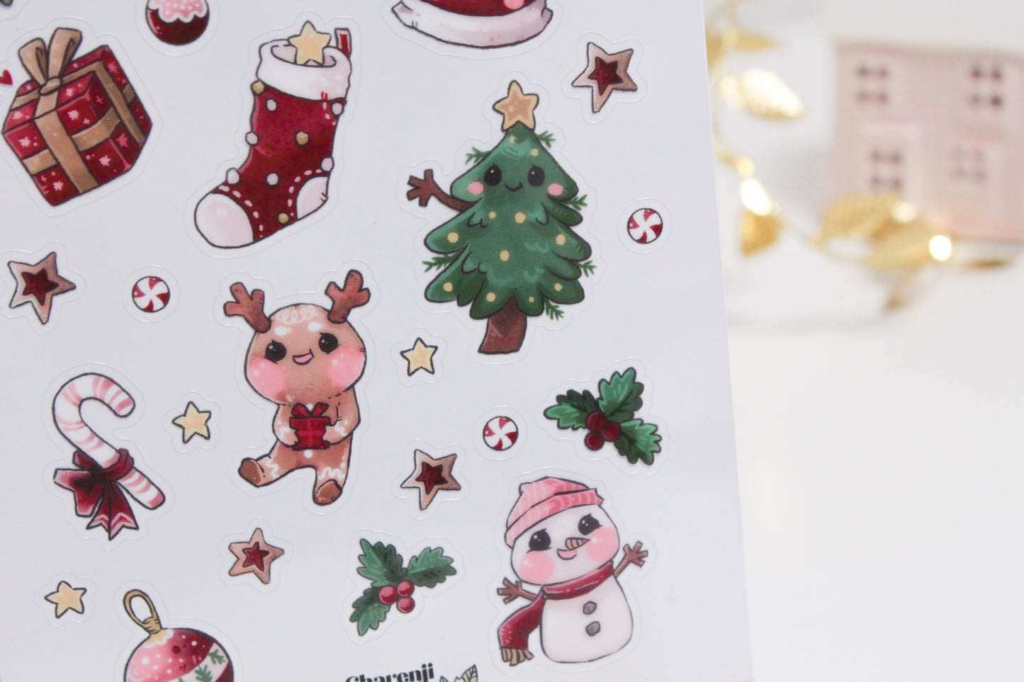 Festive Christmas Sticker Sheets – Cute & Colorful Holiday Designs - transparent stickers - Charenji