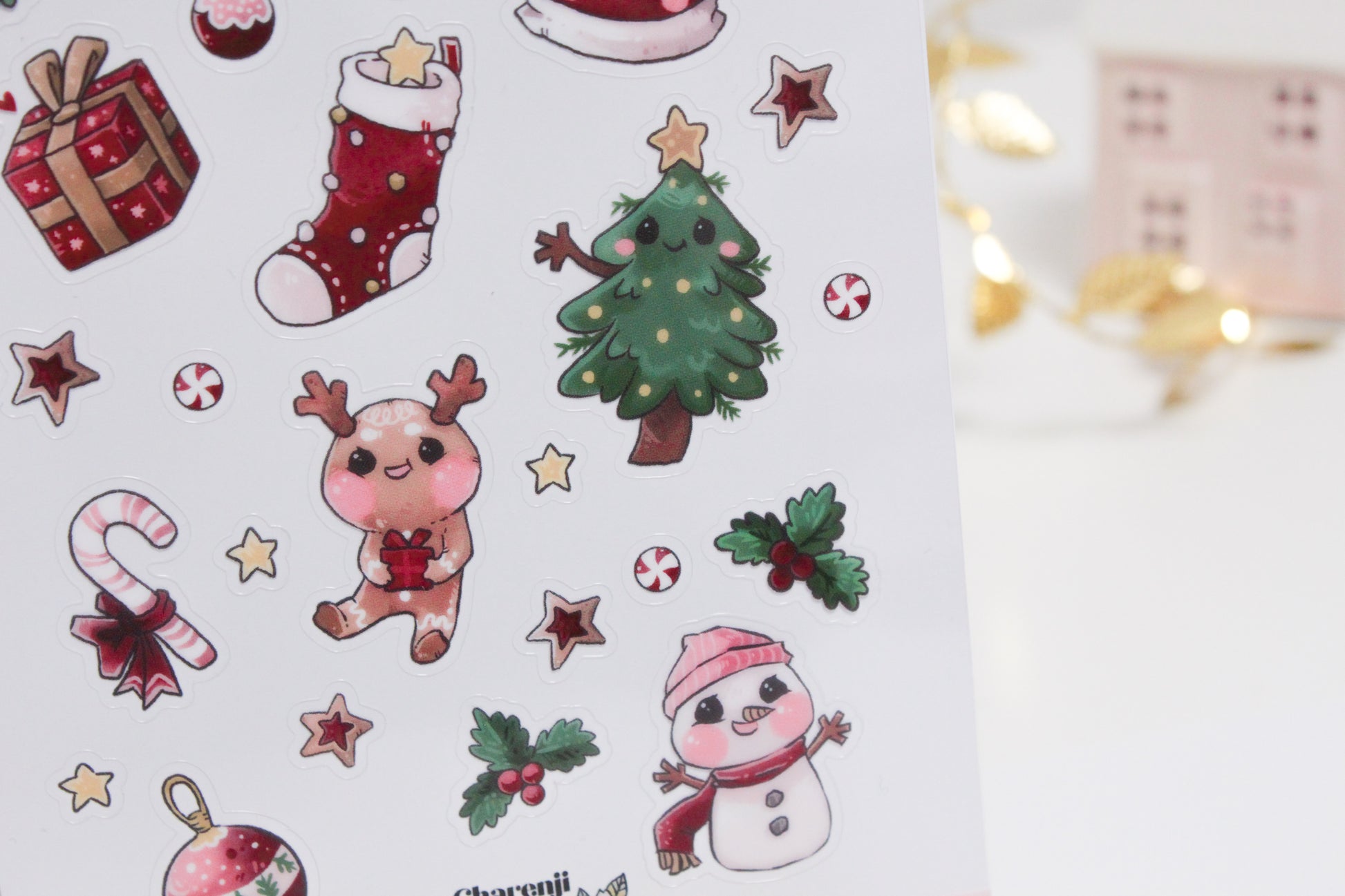 Festive Christmas Sticker Sheets – Cute & Colorful Holiday Designs - transparent stickers - Charenji