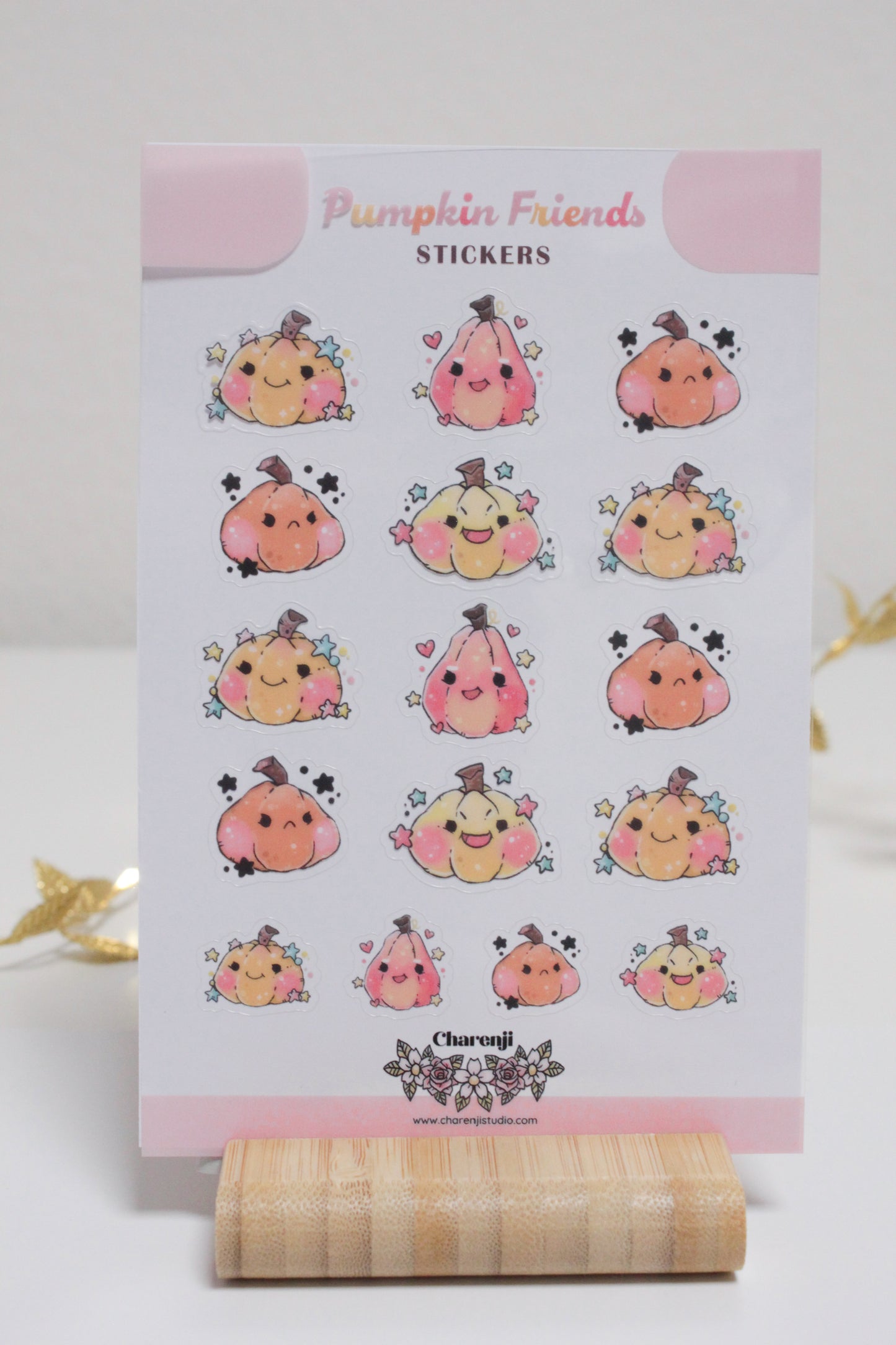 Autumn Pumpkin Stickers – Cozy & Cute Fall Vibes - transparent stickers - Charenji