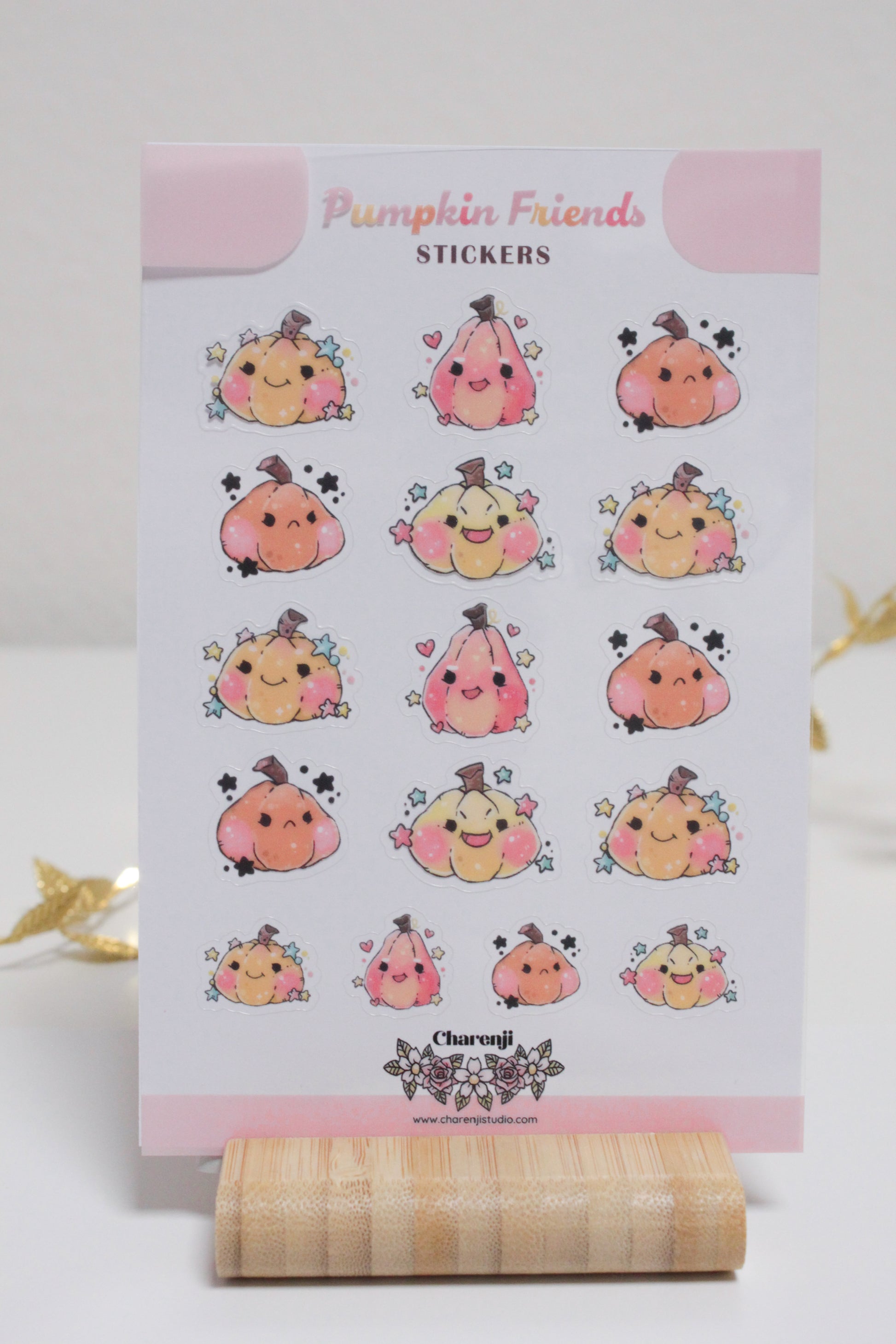 Autumn Pumpkin Stickers – Cozy & Cute Fall Vibes - transparent stickers - Charenji