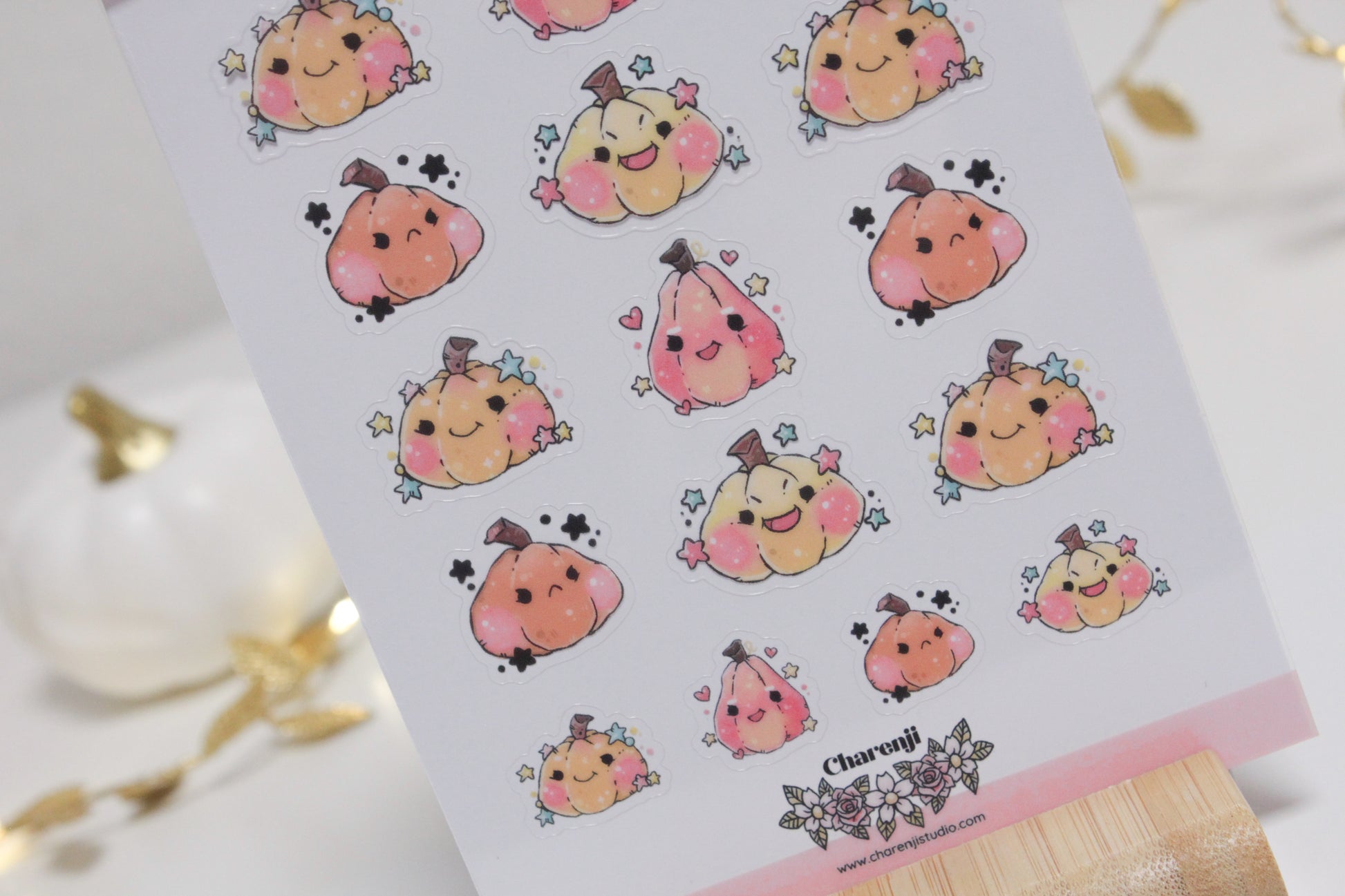 Autumn Pumpkin Stickers – Cozy & Cute Fall Vibes - transparent stickers - Charenji
