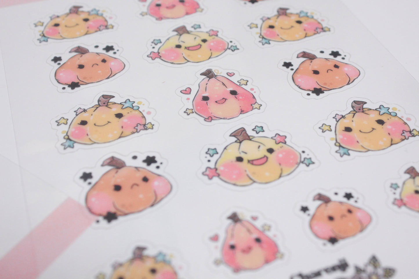 Autumn Pumpkin Stickers – Cozy & Cute Fall Vibes - transparent stickers - Charenji