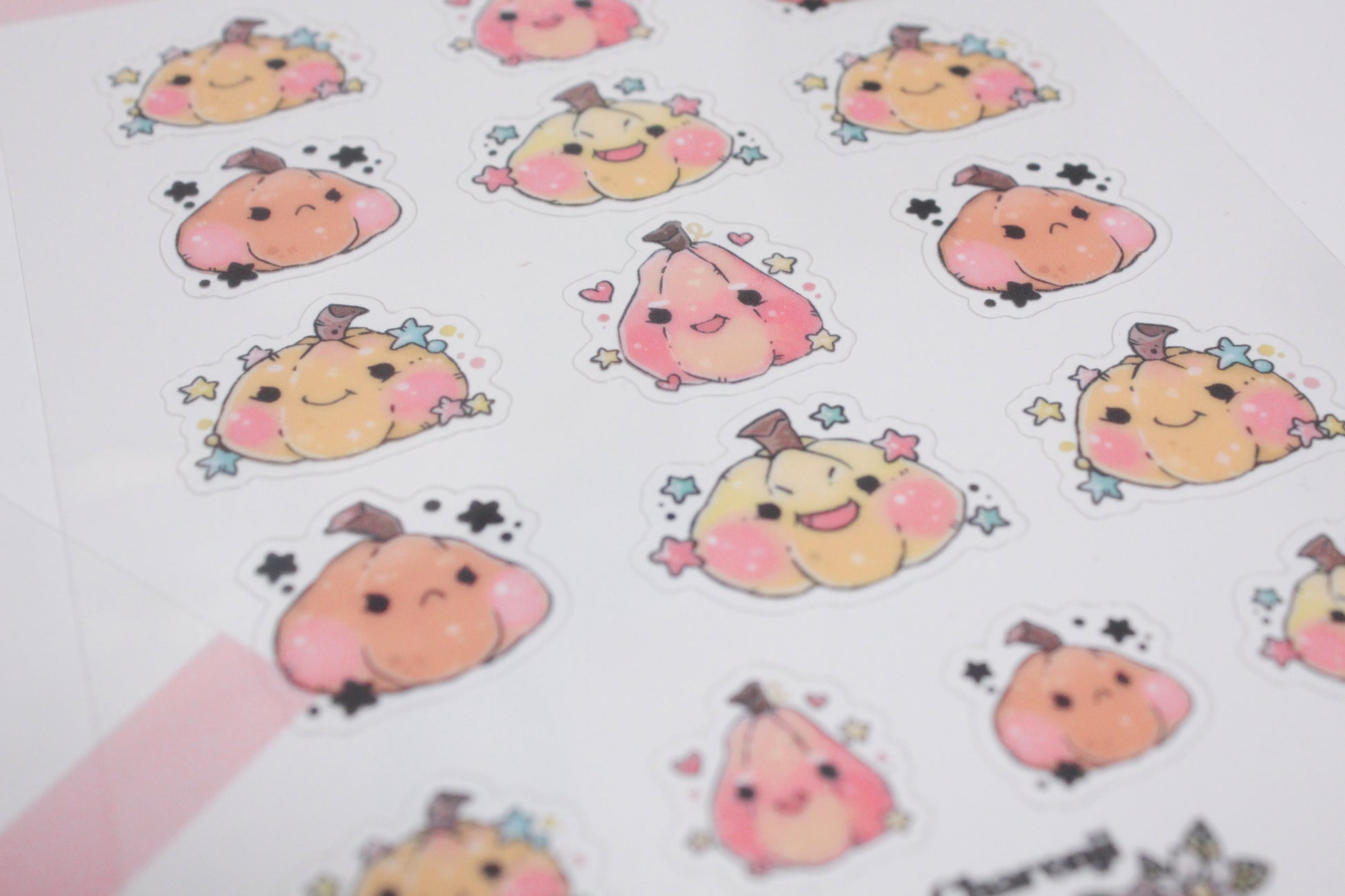Autumn Pumpkin Stickers – Cozy & Cute Fall Vibes - transparent stickers - Charenji