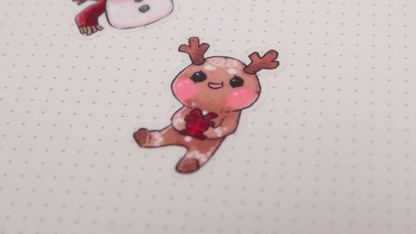 Festive Christmas Sticker Sheets – Cute & Colorful Holiday Designs - transparent stickers - Charenji