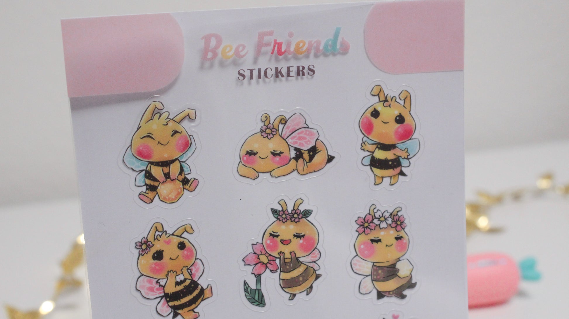 Cute Bee Sticker Sheets – Adorable Bumblebee Designs - Transparent stickers - Charenji