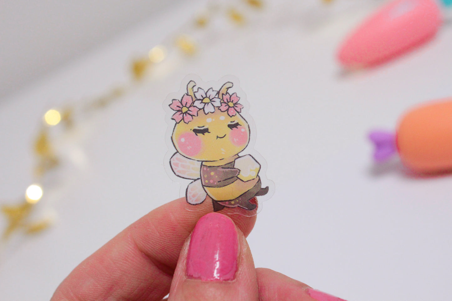 Cute Bee Sticker Sheets – Adorable Bumblebee Designs - Transparent stickers - Charenji