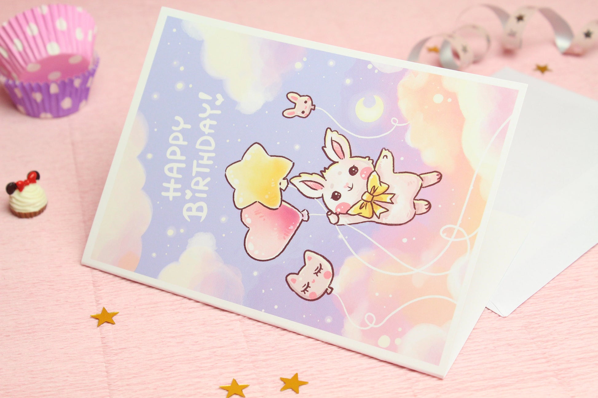 Happy Birthday Card - Berrie the bunny - Never stop dreaming - Charenji