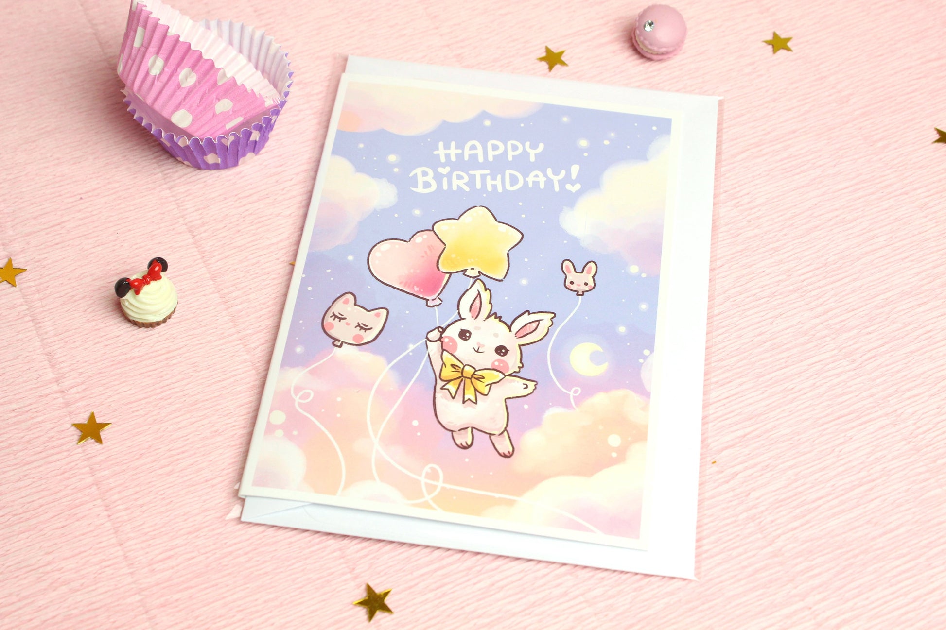 Happy Birthday Card - Berrie the bunny - Never stop dreaming - Charenji
