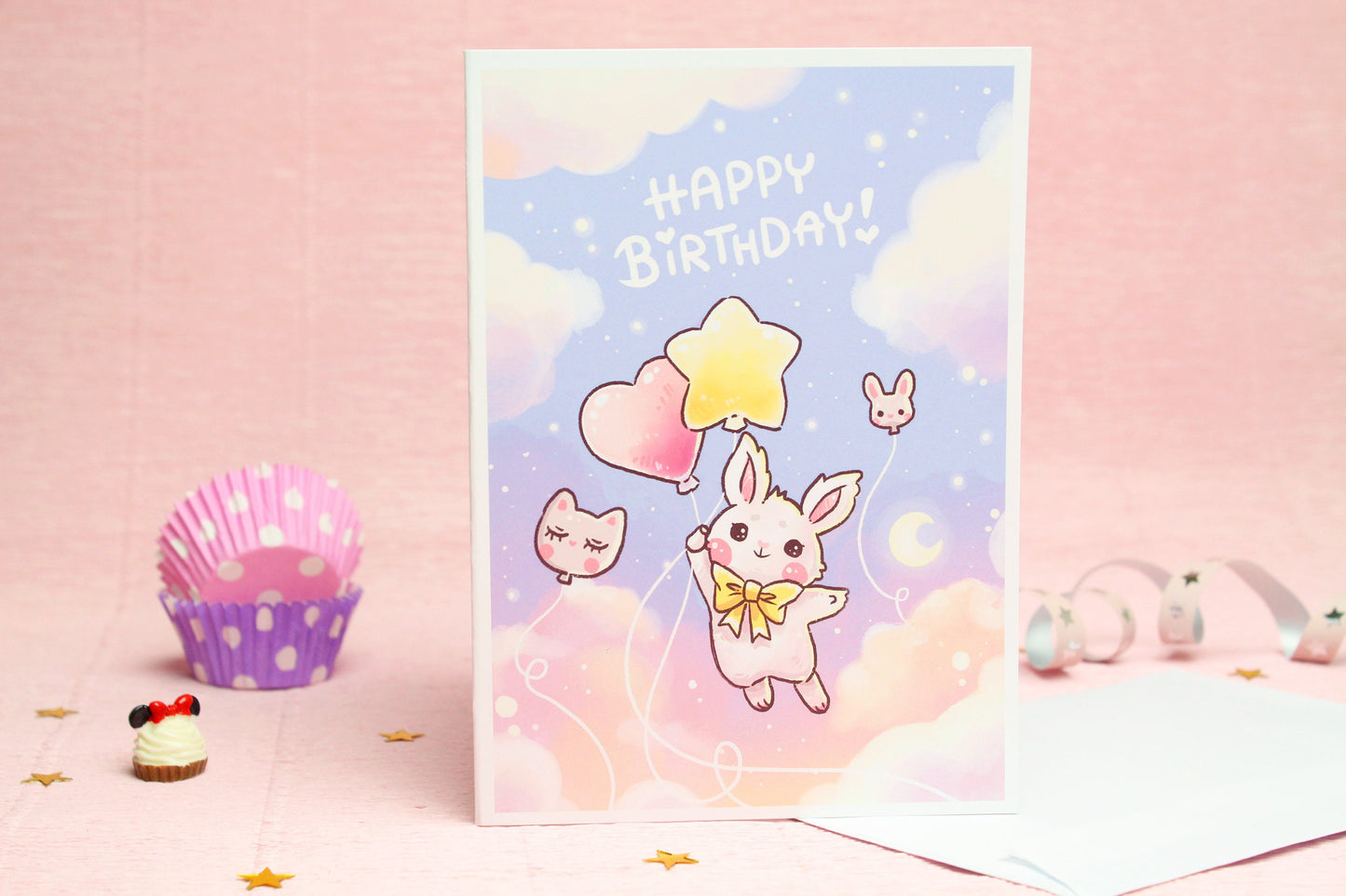 Happy Birthday Card - Berrie the bunny - Never stop dreaming - Charenji