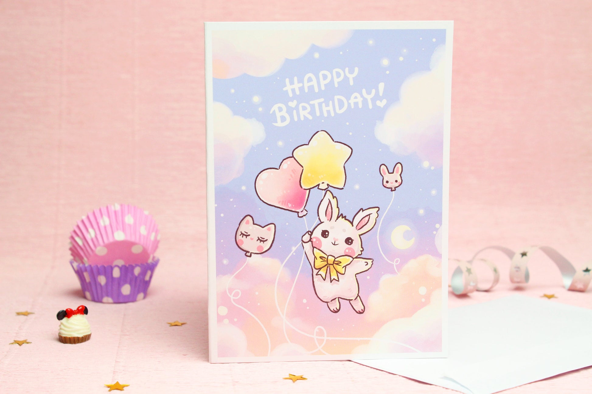 Happy Birthday Card - Berrie the bunny - Never stop dreaming - Charenji