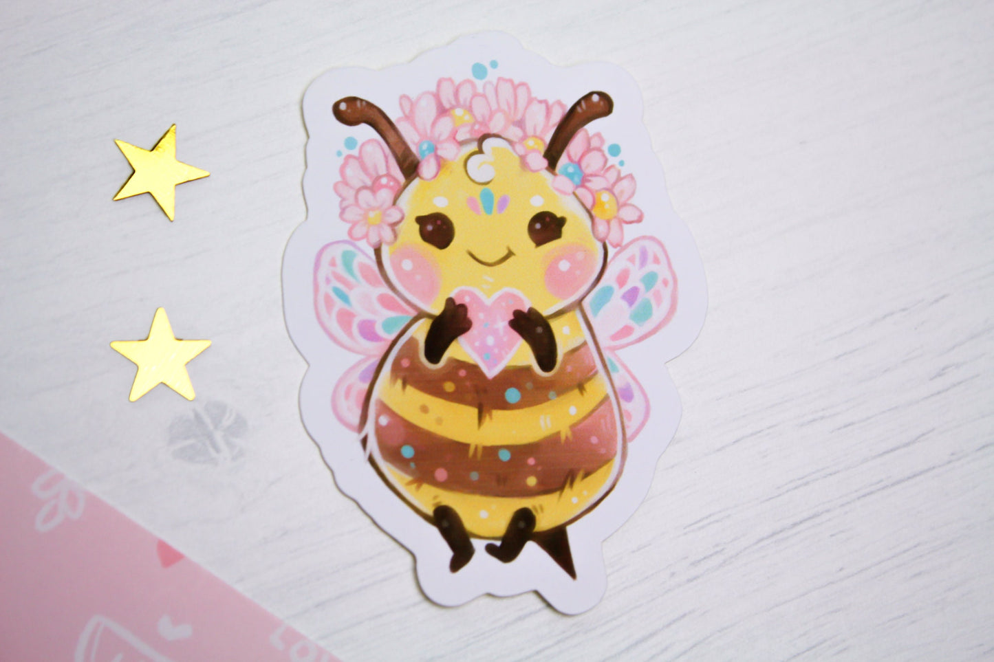 Bumblebee queen "BeeLinda" - PAPER or VINYL Sticker - Charenji
